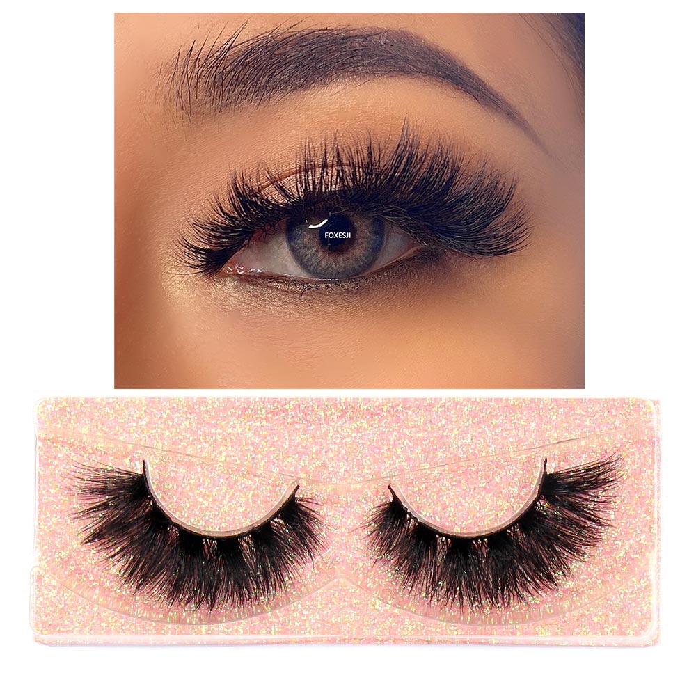 Mink Lashes Fluffy Dramatic Wispy False Fake Eyelashes Cross Lash Extension Natural Soft 3D Mink