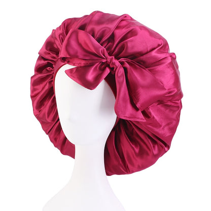 1pc Fashion Women Silk Hair Bonnet Hat Wide Elastic Band