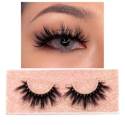 Mink Lashes Fluffy Dramatic Wispy False Fake Eyelashes Cross Lash Extension Natural Soft 3D Mink