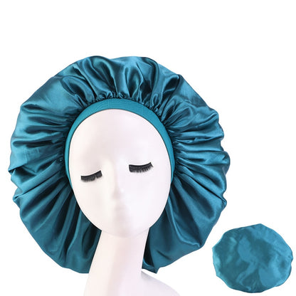 1pc Fashion Women Silk Hair Bonnet Hat Wide Elastic Band