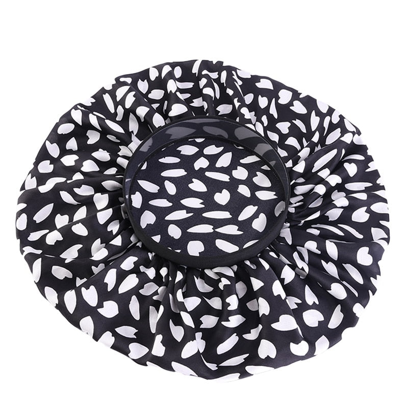 1pc Fashion Women Silk Hair Bonnet Hat Wide Elastic Band