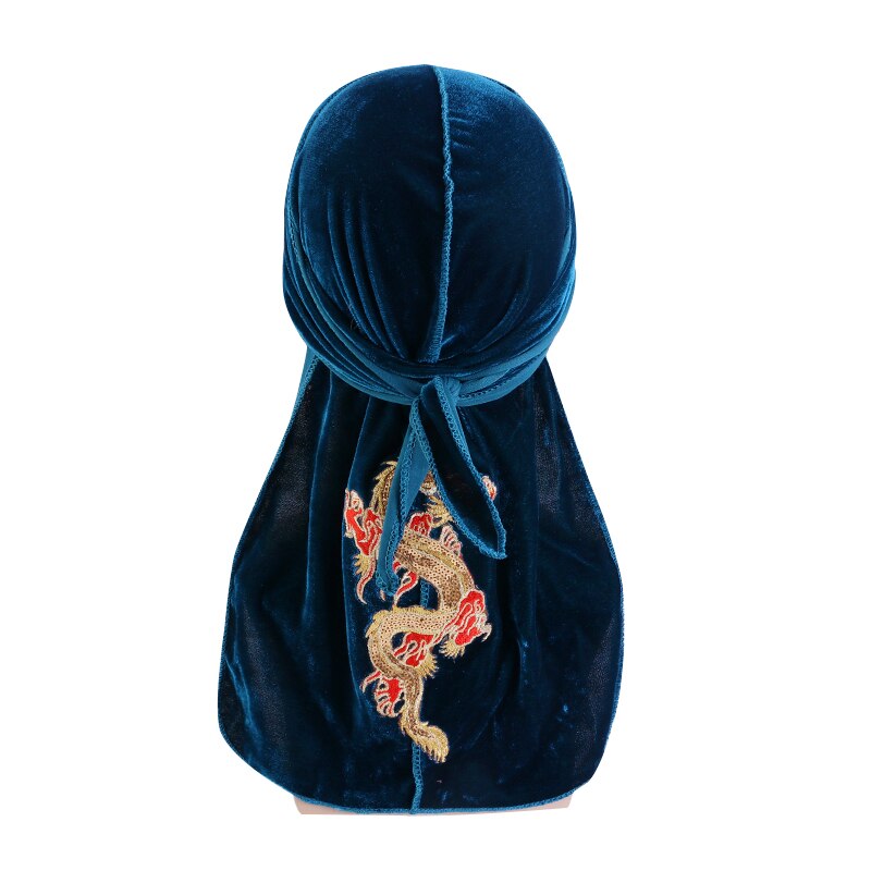 Fashion Unisex Dragon Pattern Velvet Durags Wavey Headwear