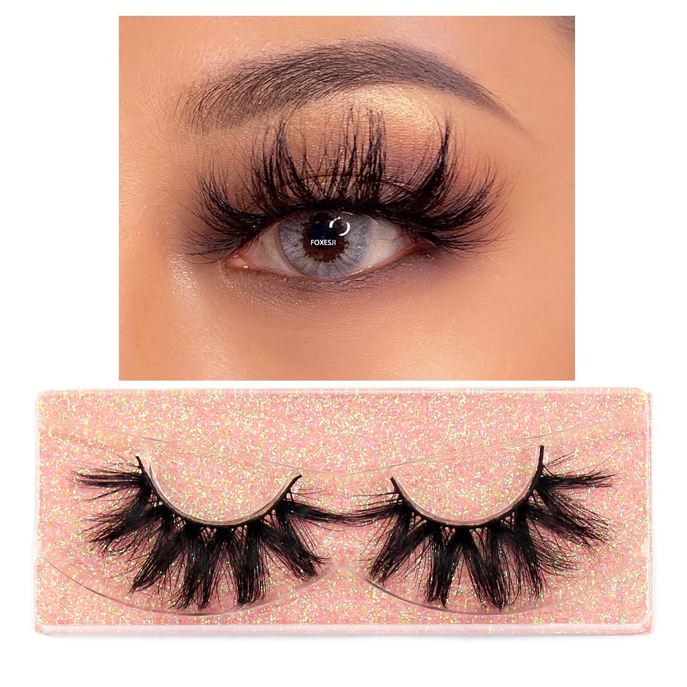 Mink Lashes Fluffy Dramatic Wispy False Fake Eyelashes Cross Lash Extension Natural Soft 3D Mink