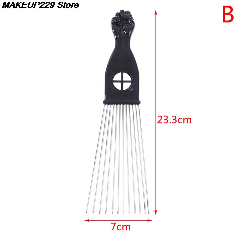 Black Fist Afro Metal Comb African Hair Pik Comb Brush Salon Hairdressing Hairstyle Styling Tool Hair Accessories