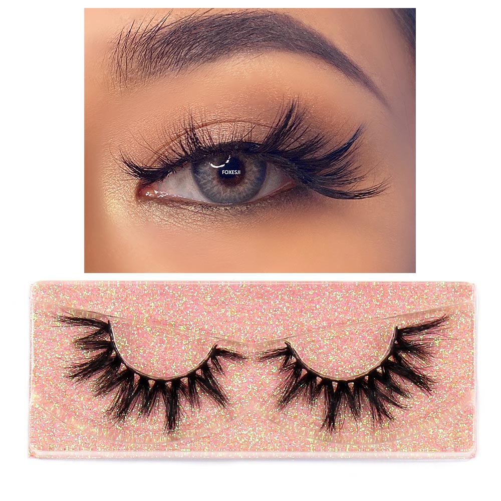 Mink Lashes Fluffy Dramatic Wispy False Fake Eyelashes Cross Lash Extension Natural Soft 3D Mink