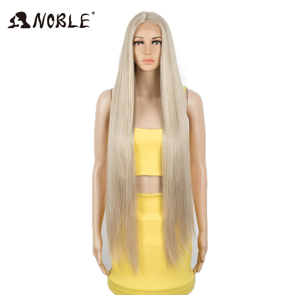 Synthetic Lace Front Wigs For Women 38 Inch Straight Wig Lace Wig Ombre Blonde Lace Wigs Cosplay Straight Lace Front Wig