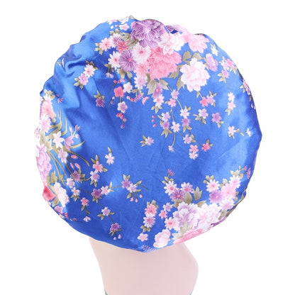 1pc Fashion Women Silk Hair Bonnet Hat Wide Elastic Band