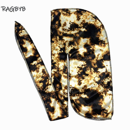 Premuim Tie Dyed Silk Durag Long Tail Men