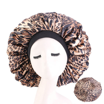 1pc Fashion Women Silk Hair Bonnet Hat Wide Elastic Band