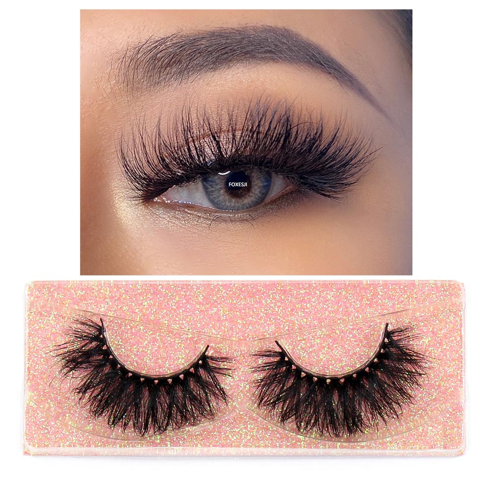 Mink Lashes Fluffy Dramatic Wispy False Fake Eyelashes Cross Lash Extension Natural Soft 3D Mink