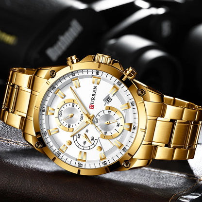 Luxury Business Automatic Date Men's Waterproof Watch + Box