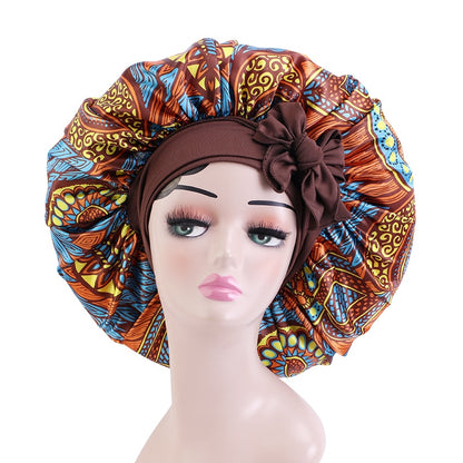 Satin Bonnets Silk Satin Bonnet Cap Night Sleep Hat Hair Bonnets For Women Large Satin Bonnet Silk Hair Wrap Stretchy Tie Band