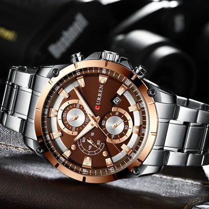 Luxury Business Automatic Date Men's Waterproof Watch + Box