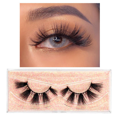 Mink Lashes Fluffy Dramatic Wispy False Fake Eyelashes Cross Lash Extension Natural Soft 3D Mink