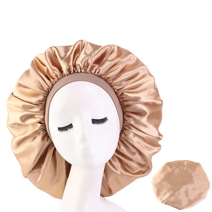 1pc Fashion Women Silk Hair Bonnet Hat Wide Elastic Band