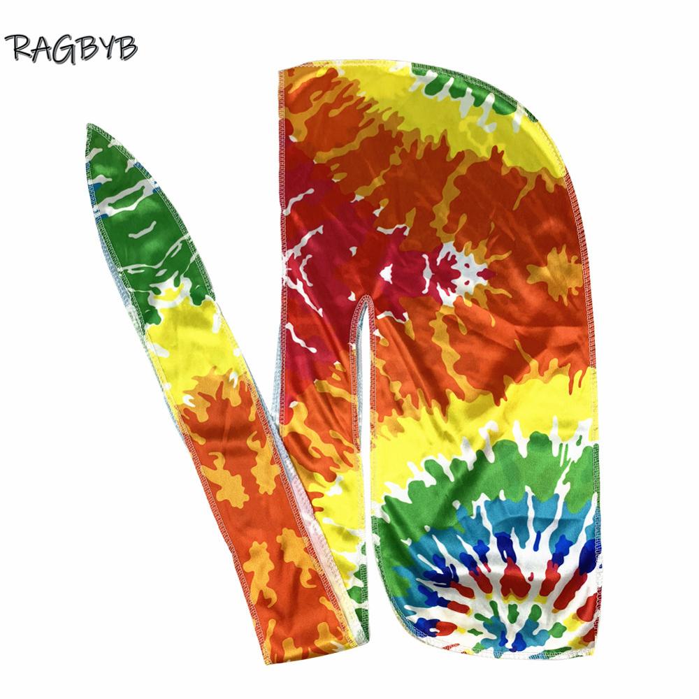 Premuim Tie Dyed Silk Durag Long Tail Men