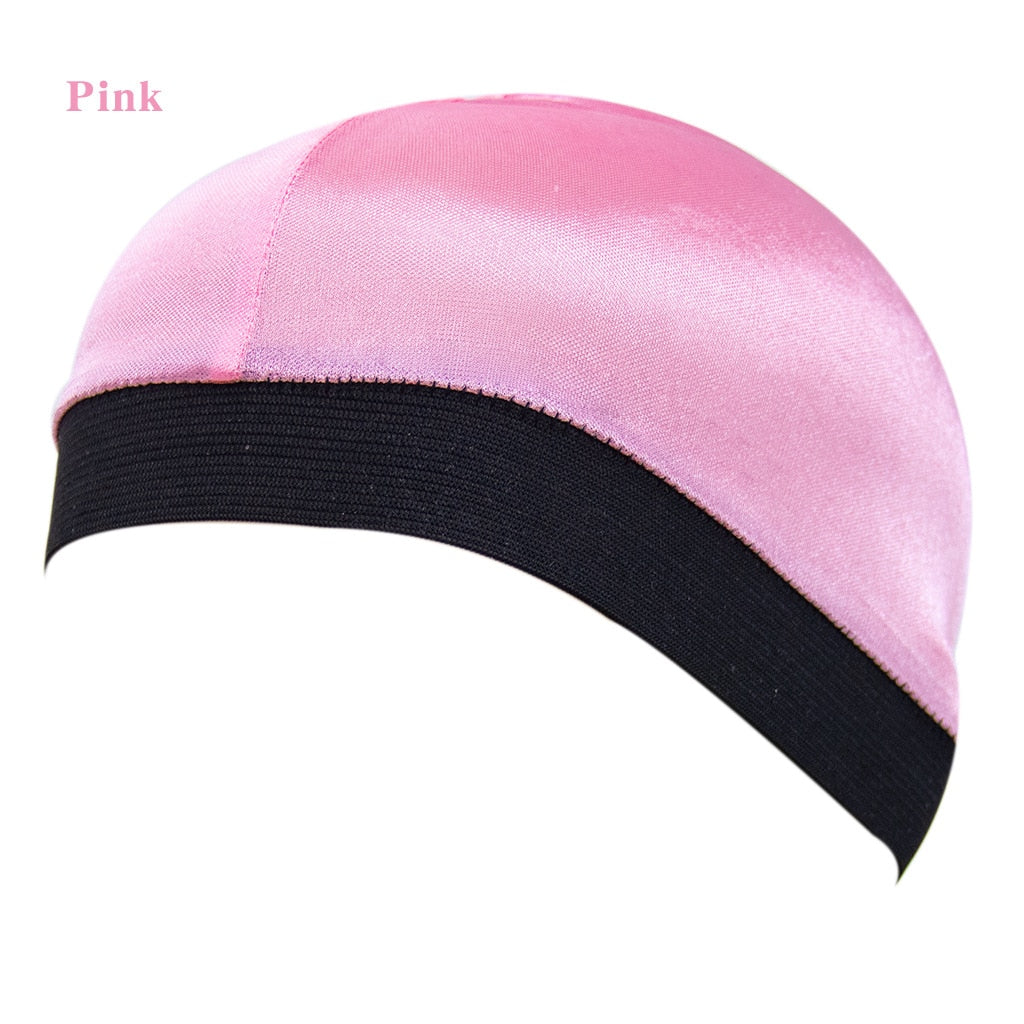 Solid Color Wave Caps With Durag for Men/Women Headwear Soft Elastic Breathable Beanie