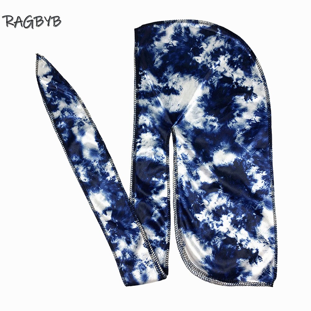 Premuim Tie Dyed Silk Durag Long Tail Men