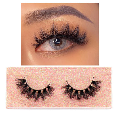 Mink Lashes Fluffy Dramatic Wispy False Fake Eyelashes Cross Lash Extension Natural Soft 3D Mink