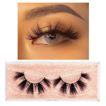 Mink Lashes Fluffy Dramatic Wispy False Fake Eyelashes Cross Lash Extension Natural Soft 3D Mink