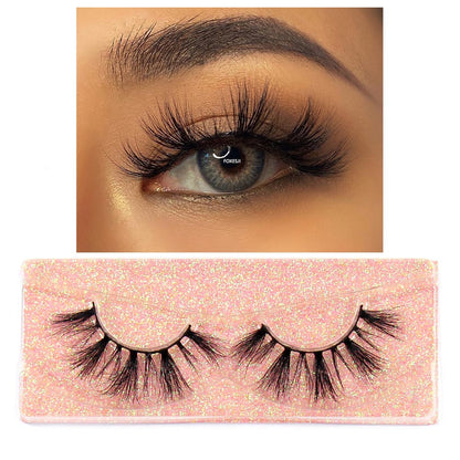 Mink Lashes Fluffy Dramatic Wispy False Fake Eyelashes Cross Lash Extension Natural Soft 3D Mink