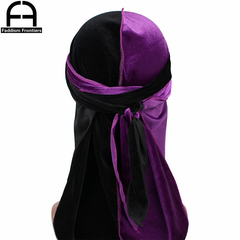 Luxury Men's Velvet Two Tone Durags/Bandanas