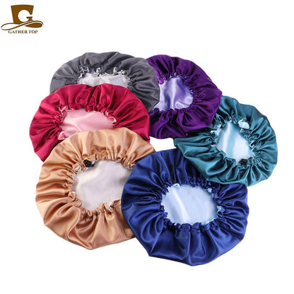 New Reversible Satin Bonnet double layer adjustable size Sleep Night Cap