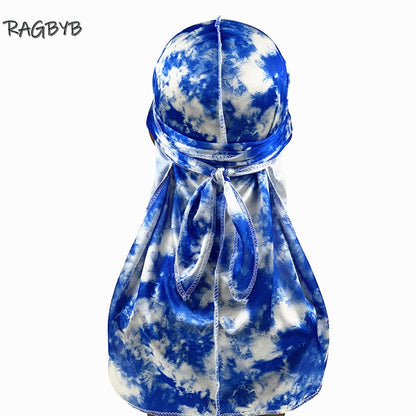 Premuim Tie Dyed Silk Durag Long Tail Men