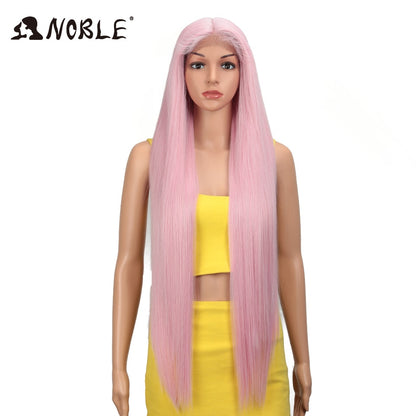 Synthetic Lace Front Wigs For Women 38 Inch Straight Wig Lace Wig Ombre Blonde Lace Wigs Cosplay Straight Lace Front Wig