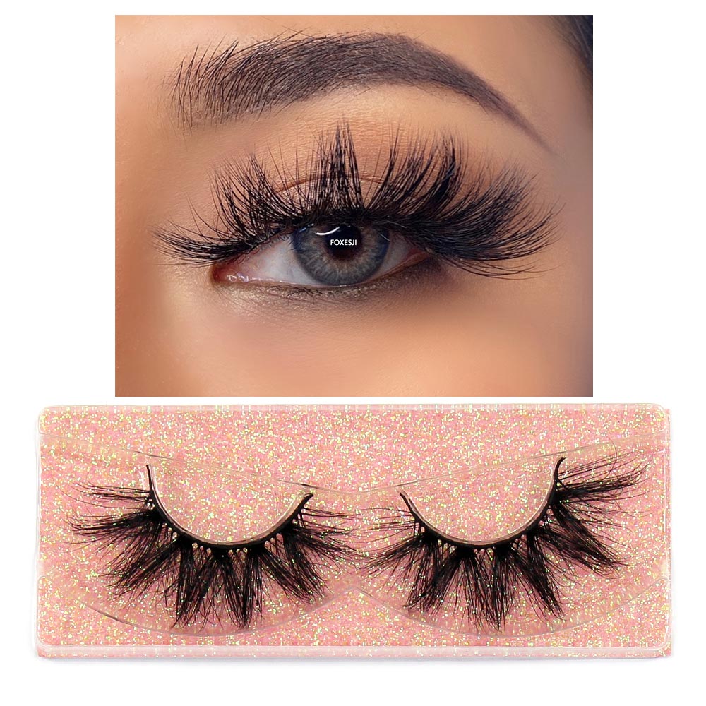 Mink Lashes Fluffy Dramatic Wispy False Fake Eyelashes Cross Lash Extension Natural Soft 3D Mink