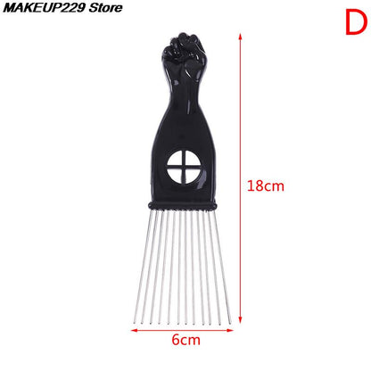 Black Fist Afro Metal Comb African Hair Pik Comb Brush Salon Hairdressing Hairstyle Styling Tool Hair Accessories