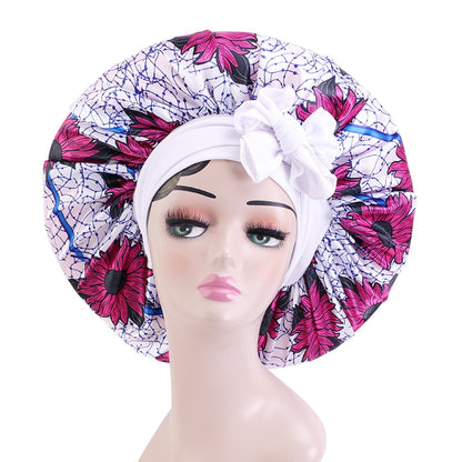 Satin Bonnets Silk Satin Bonnet Cap Night Sleep Hat Hair Bonnets For Women Large Satin Bonnet Silk Hair Wrap Stretchy Tie Band