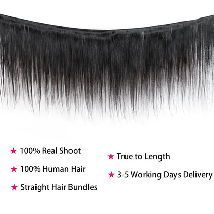 Double Drawn Human Hair Peruvian Hair Weave Bundles 8-22 Inches 100% Straight Hair