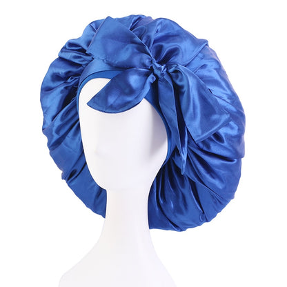 1pc Fashion Women Silk Hair Bonnet Hat Wide Elastic Band