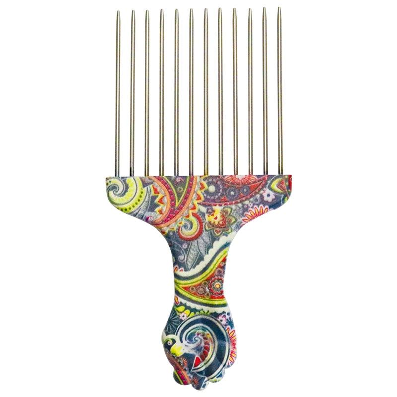 Metal African Afro Hair Comb For Hair Styling