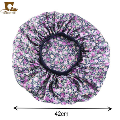 1pc Fashion Women Silk Hair Bonnet Hat Wide Elastic Band