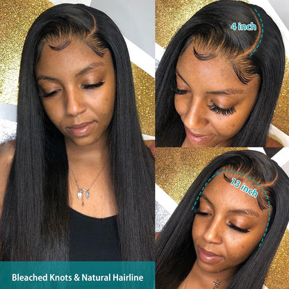 13x4 Transparent Lace 100%  Human Hair Lace Frontal Wigs