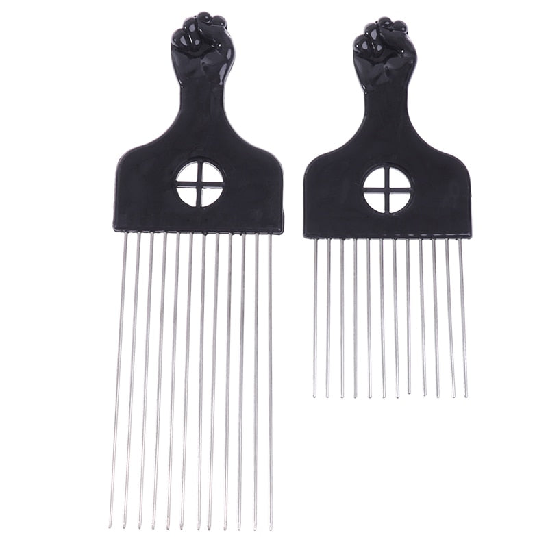 Black Fist Afro Metal Comb African Hair Pik Comb Brush Salon Hairdressing Hairstyle Styling Tool Hair Accessories