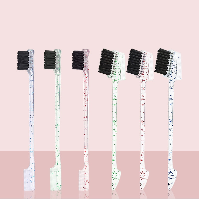 Edge Brush Comb Vendor Double Sided 3 in 1 Edge Control Brush For Baby Hair Salon Hair Comb Brushes