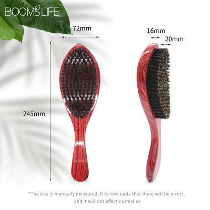 360 Curve Wave Brush For Men Beard Brush Medium Soft Boar bristle