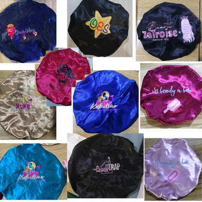 Satin Bonnets Silk Satin Bonnet Cap Night Sleep Hat Hair Bonnets For Women Large Satin Bonnet Silk Hair Wrap Stretchy Tie Band