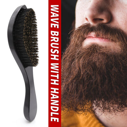 360 Curve Wave Brush For Men Beard Brush Medium Soft Boar bristle