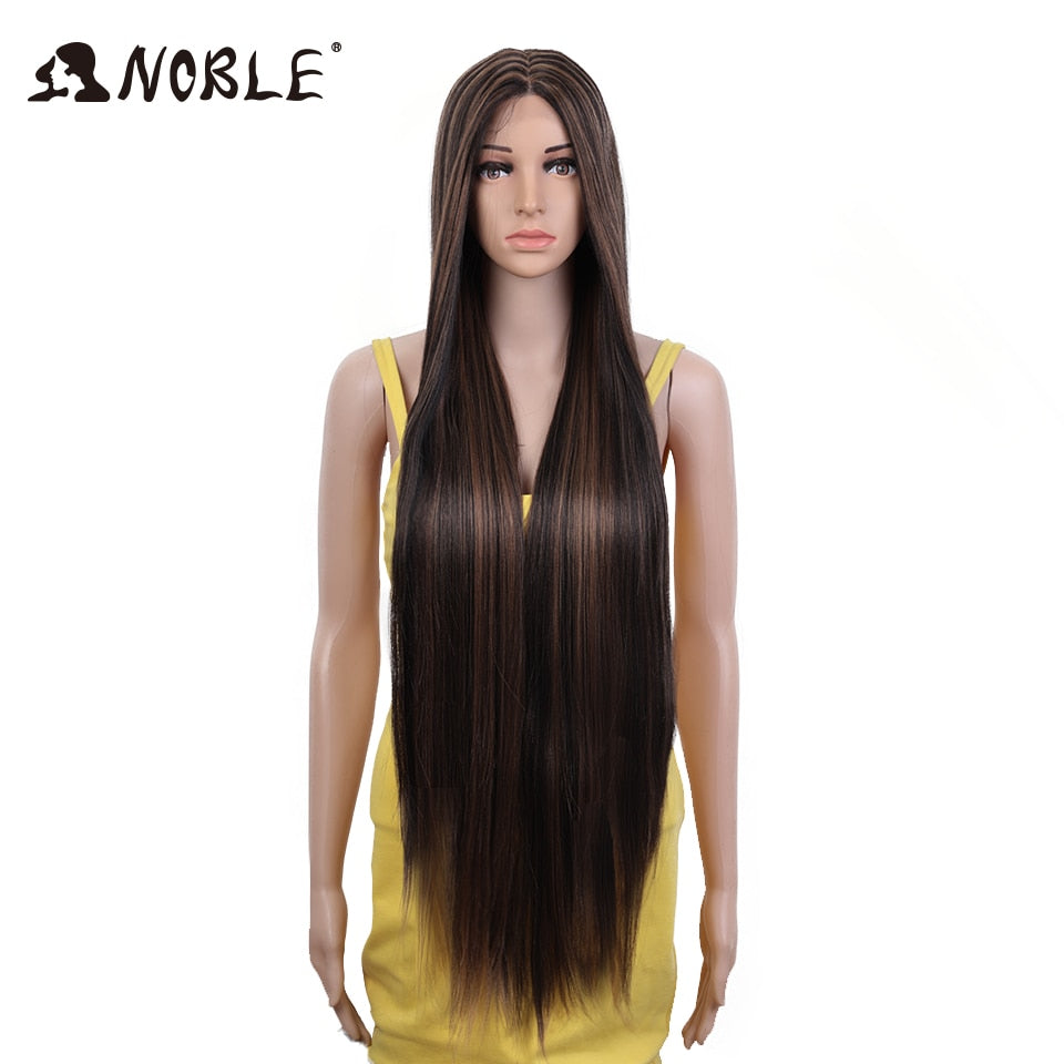 Synthetic Lace Front Wigs For Women 38 Inch Straight Wig Lace Wig Ombre Blonde Lace Wigs Cosplay Straight Lace Front Wig