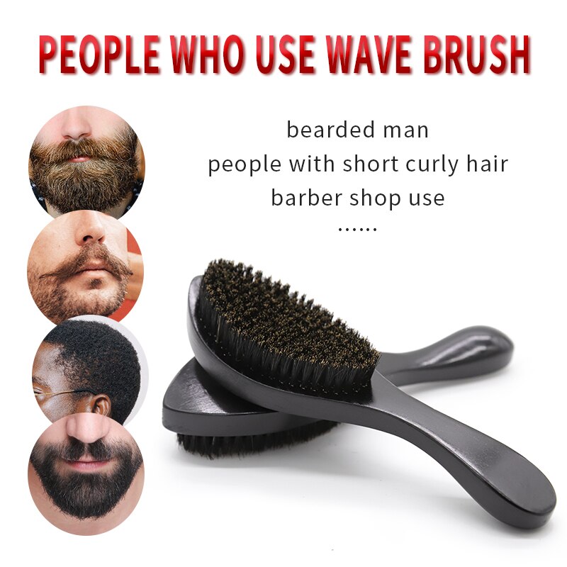 360 Curve Wave Brush For Men Beard Brush Medium Soft Boar bristle