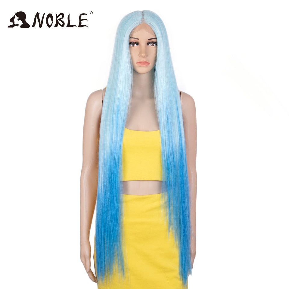 Synthetic Lace Front Wigs For Women 38 Inch Straight Wig Lace Wig Ombre Blonde Lace Wigs Cosplay Straight Lace Front Wig