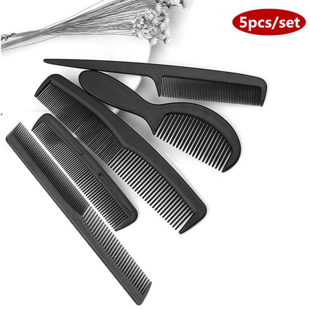 7pcs/set Black Barber Accessories Set Detangling Hair Brush Styling Comb Straightener High Quality Hair Comb