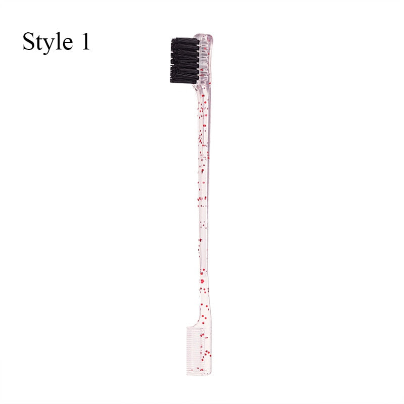 Edge Brush Comb Vendor Double Sided 3 in 1 Edge Control Brush For Baby Hair Salon Hair Comb Brushes