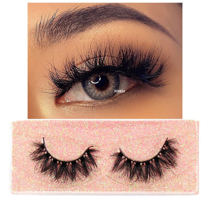 Mink Lashes Fluffy Dramatic Wispy False Fake Eyelashes Cross Lash Extension Natural Soft 3D Mink