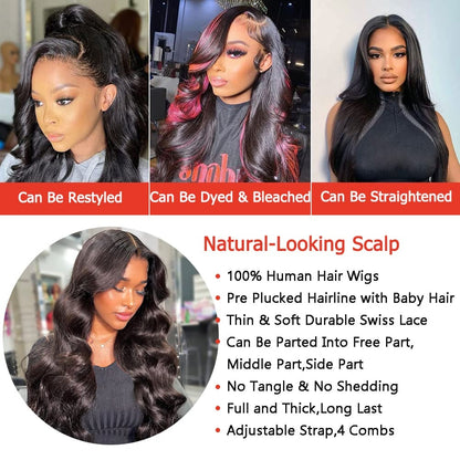 Loose Deep Wave Wigs Human Hair 32Inch Lace Frontal Human Hair Wigs 5x5 Loose Wave Closure Wigs 180% 13x6 Lace Frontal Wigs