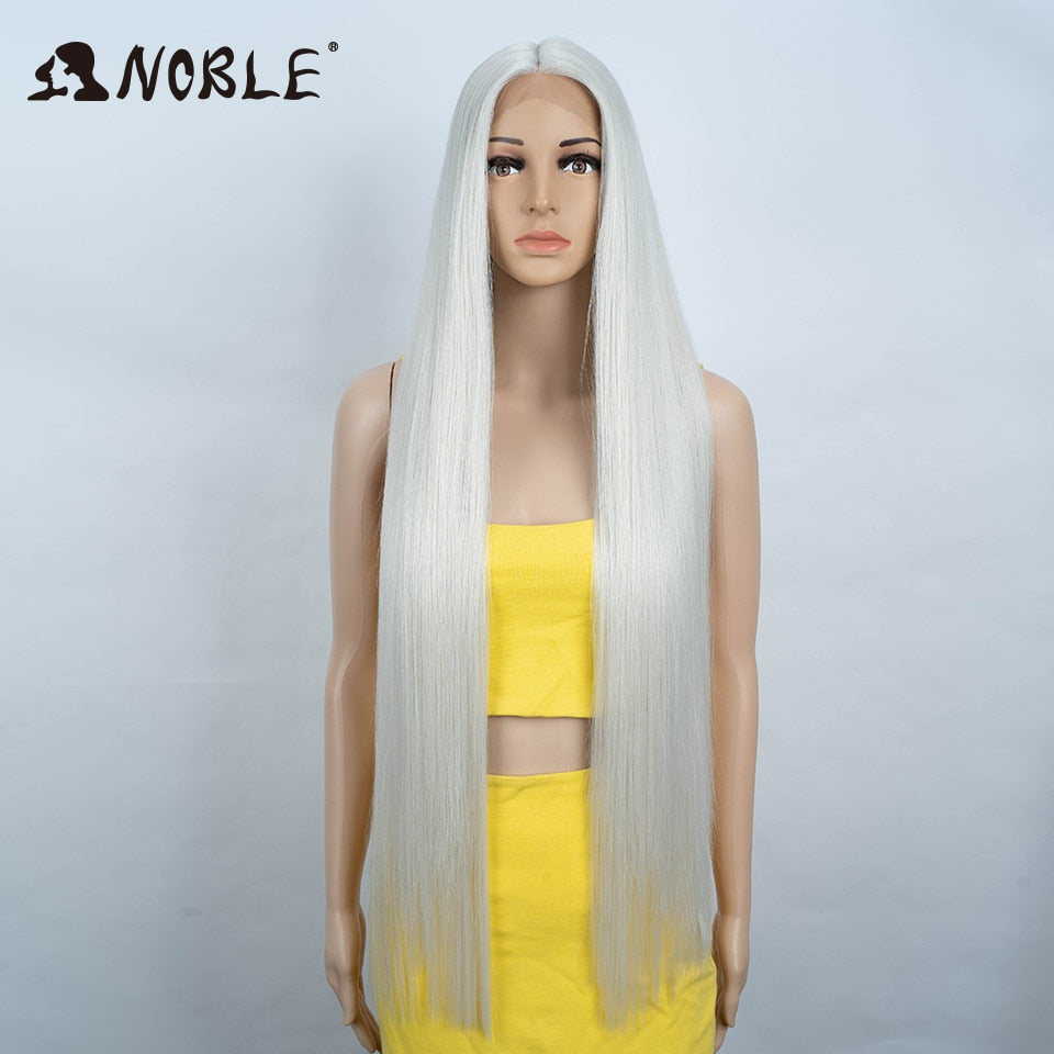 Synthetic Lace Front Wigs For Women 38 Inch Straight Wig Lace Wig Ombre Blonde Lace Wigs Cosplay Straight Lace Front Wig